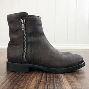 Frye Chelsea Boot Double Zip "Natalie" Laser Cut Leather Size 7.5 Brown 3478491